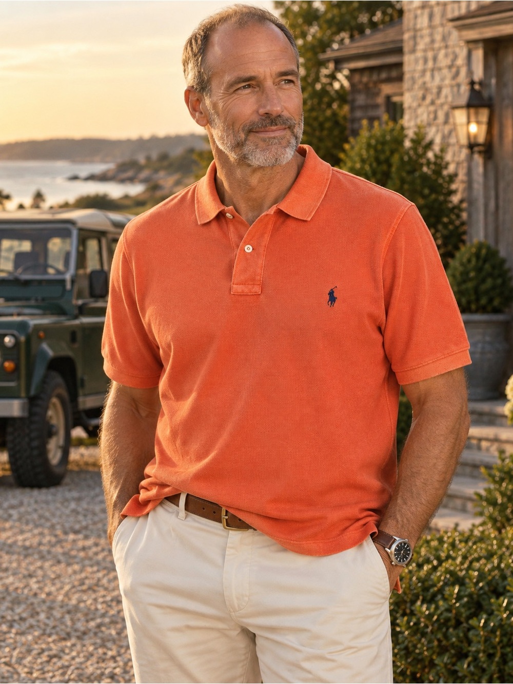 Polo Ralph Lauren Men’s 100% Cotton Weathered Mesh Polo Orange XXL NWT